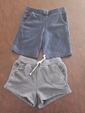 Set Of Girls Jogging Shorts- Grey & Navy Blue Sz 6